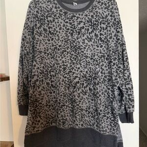 Old Navy Charcoal Animal Print Top